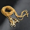 18k gold snake chain factory oem chain wholesale necklace1mm 16-30 inch men gold chains