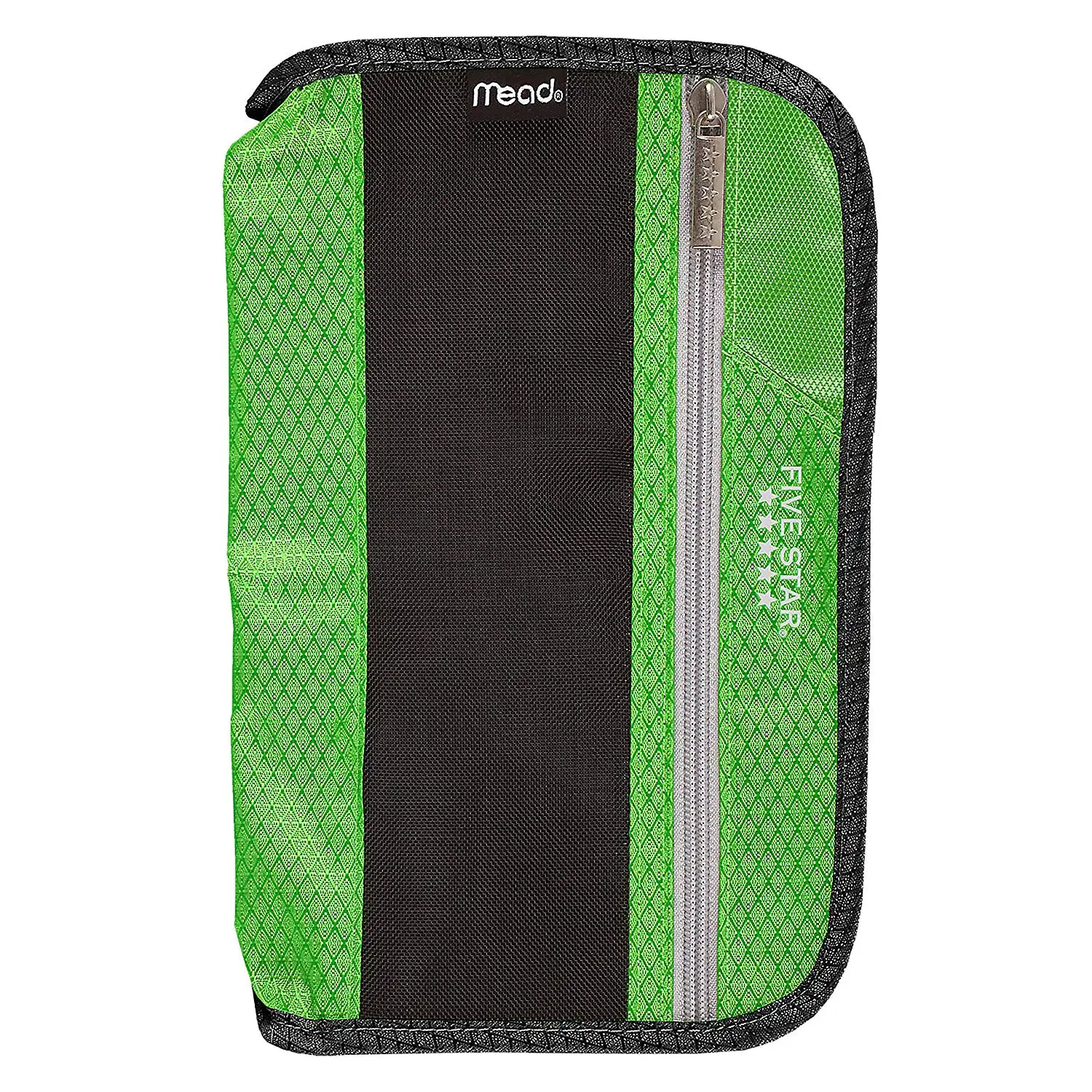 Five Star Xpanz Zipper Carrying Case / Pouch for Pencil, Pen, Supplies - Puncture Resistant, Lime/Black