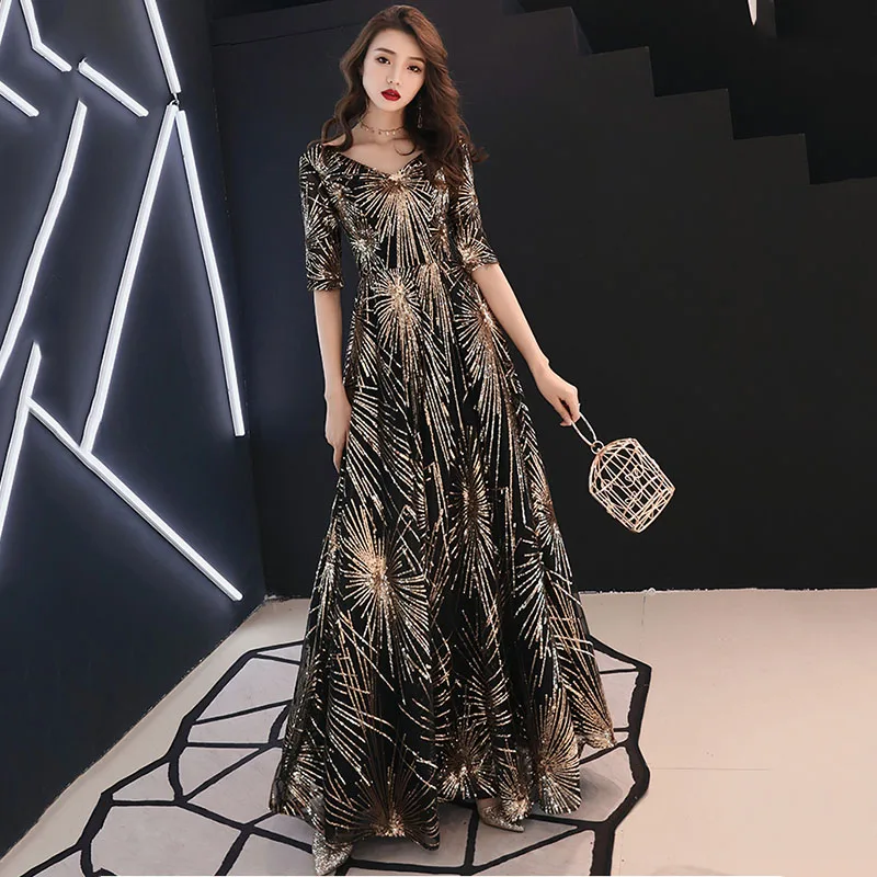 black and gold night dress