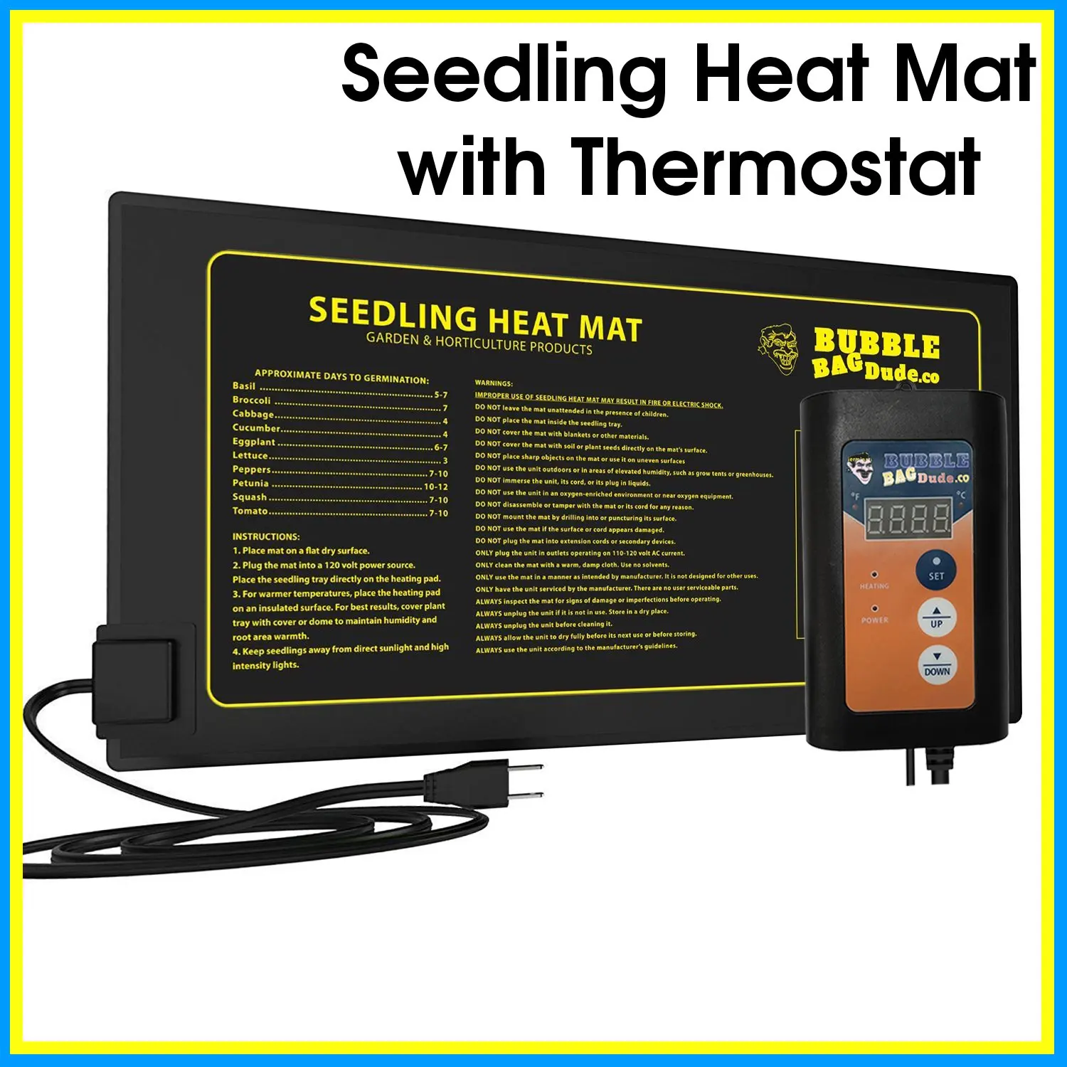 Buy Bubblebagdude Seedling Heat Mat With Digital Thermostat Combo