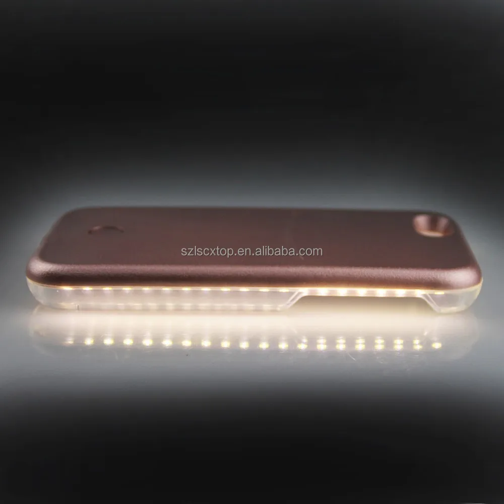 2016 China factory selfie LED Light phone case for Iphone5 6/6s 6plus/6splus samsung S6 edge