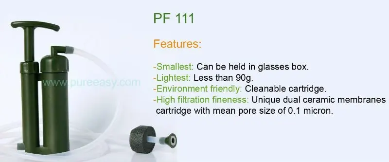 Replacement Cartridge For Pureasy Portable Mini Soldier Water Filter PF111 