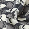 95% Silk 5% Elastane Silk Stretch CDC Skull Print Stone-washed Fabric for Girl's Elegant Wear
