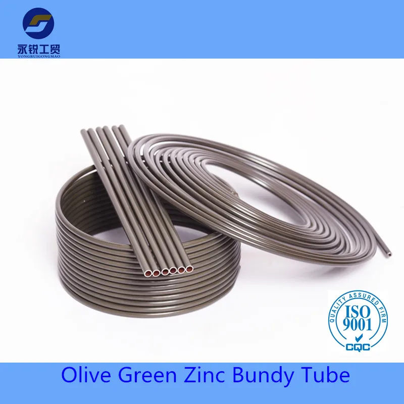 Easy Bending Mild Steel Tube 3/16 Olive Green Coated Steel Brake Line