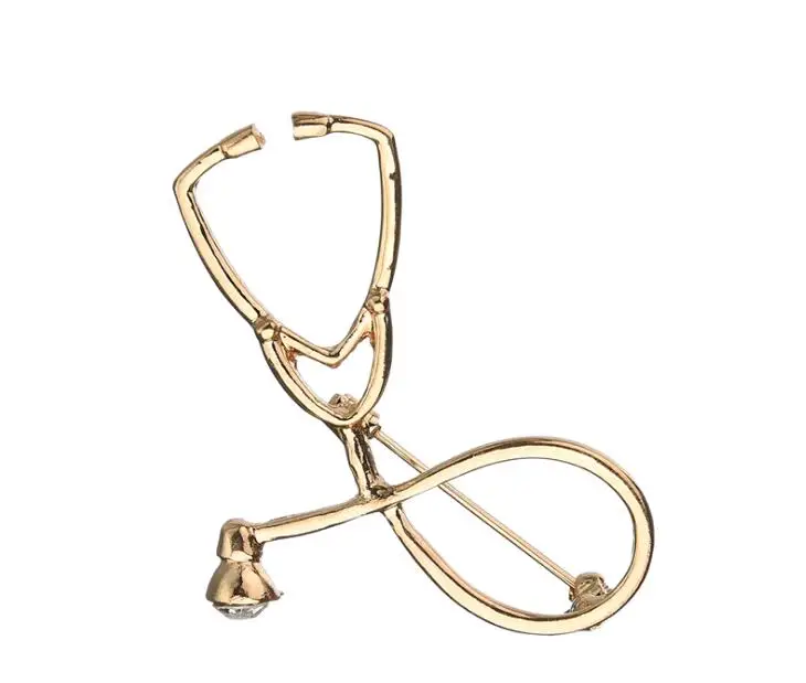 Gold And Silver Rhinestone Stethoscope Brooches For Doctors' Gifts P07 ...