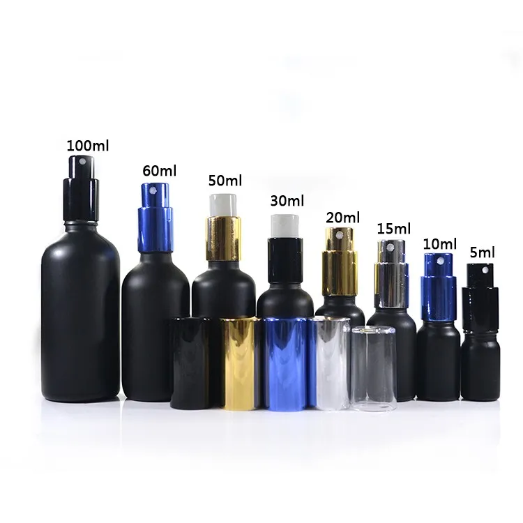 Free Samples 100ml Matt Black Glass Frosted Perfume Bottle With Pump ...