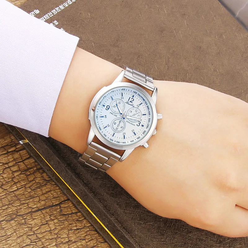 Blue Face Men's Wristwatch Business Stainless Steel Man Watches - Buy