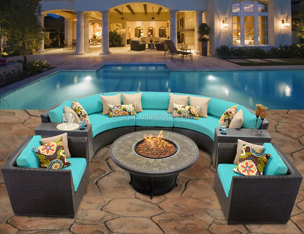 Half Circle Design Home Hotel Night Party Outdoor Rattan Sofa