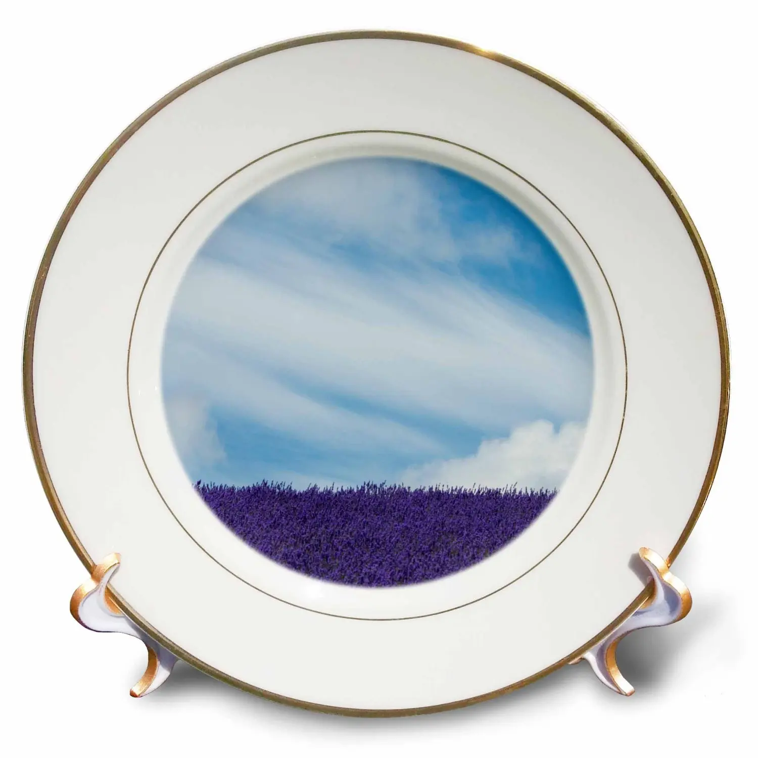Danita Delimont - Clouds - Lavender farm, Furano, Hokkaido Prefecture, Japan - 8 inch Porcelain Plate (cp_225875_1)