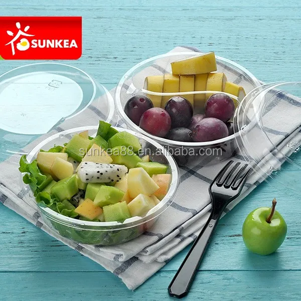 Extra Large 900ml Disposable Pet Plastic Salad Bowl With Lid Buy