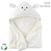 Online Custom Private Label Super Soft Organic Bamboo Newborn White Embroidery Rabbit Hooded Bath Baby Towels With Animal Hood