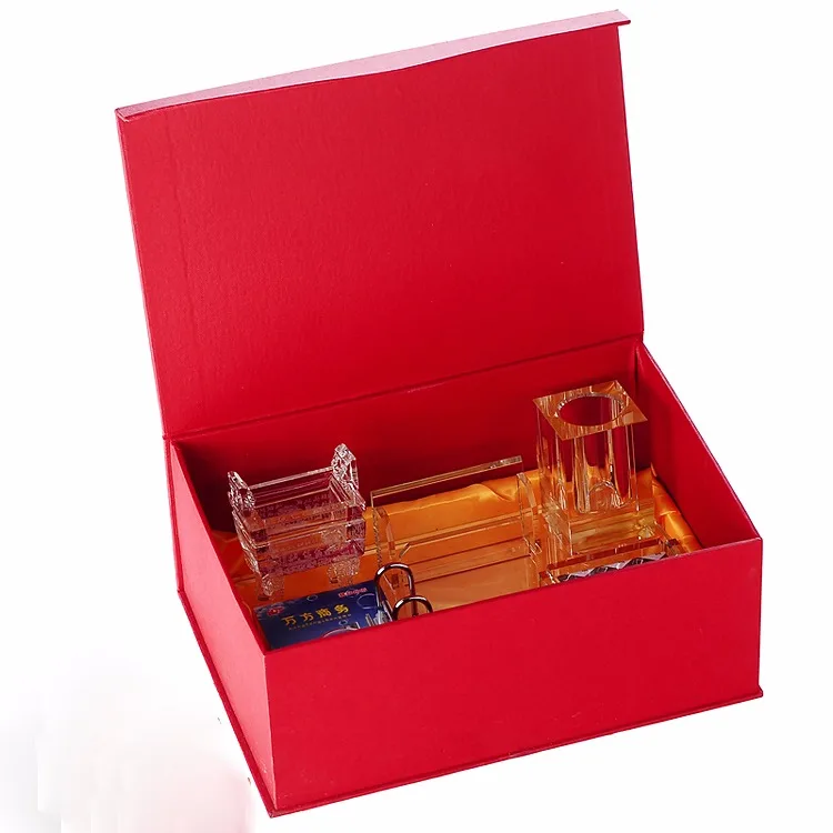 Handmade Colored Crystal Plum Blossom Flower Executive Gift Table Pen Holder