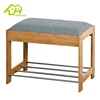 Easy Assembly 2-Tiers Bamboo Seat Bench Storage Shoe Rack wholesale