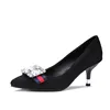 Chengdu Factory Manual customization Pointy stiletto heels 6cm Fashion Marriage diamond Ladies work shoes