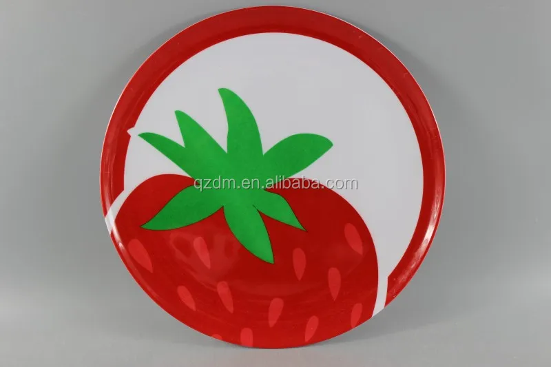 Strawberry Print Melamine dinner plate Cake dish