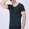 Men's O-Neck T-Shirt Bamboo Fiber High elastic Short Sleeve Solid Color Muscle Fit bamboo T Shirt
