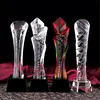 Manufacturer Blanks Hot Red Orange Pink Black Gold Transparent Custom Cheap Golf Foot Soccer Sports Crystal Glass Award Trophies