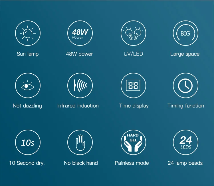 BLUEQUE 2020 new style holographic color sun 5 uv led nail lamps lights 48W nail polish gel dryer uv lamp