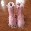 women winter fur boots knee fur boots