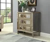 antique 3 Drawer Mirrored Glass Bedside Table Cabinet Chest of Drawers Bedroom Furniture