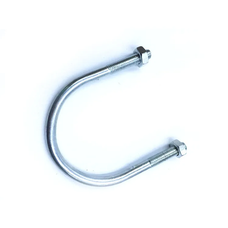 Factory Direct Supply Zinc Plated Steel U-Bolt Power Fittings U-hoop Poles Flat Iron Hoop