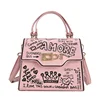 Custom high quality handbag for women single handle portable tote bags printed handbags ladies pu leather small shoulder bag