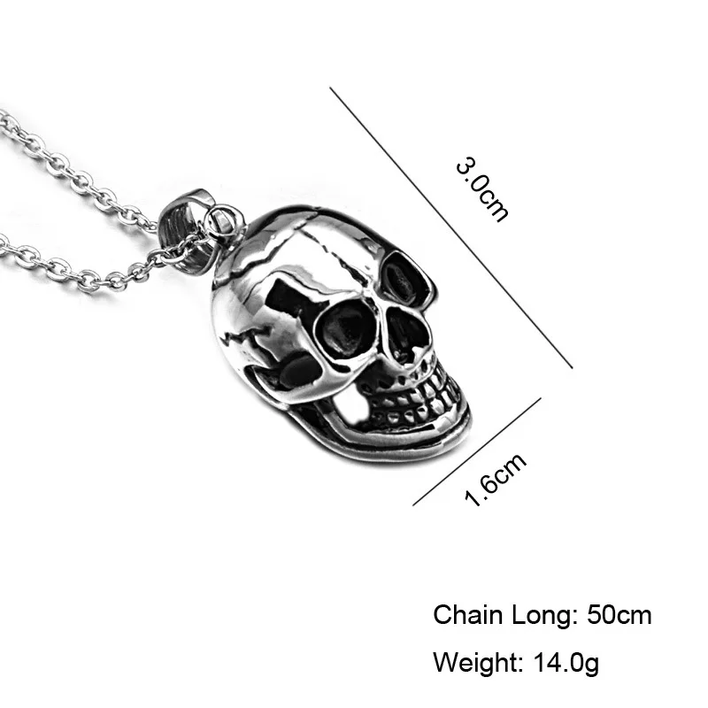 Multicolor Stainless Steel Pendant Personalized Skull Ancient Silver ...