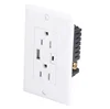 15A Dual USB Wall Socket Power OutleCharger Sockett with Dual USB Wall US Plug High Temperature Resistance Socket