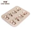 Carbon steel unique design 8 cups four animal shaped cake pan mold for DIY baking