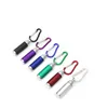 Portable Mini Convex Mirror Keychain Torch Flashlight Carabiner For Camping Hiking Travel Survival Tool