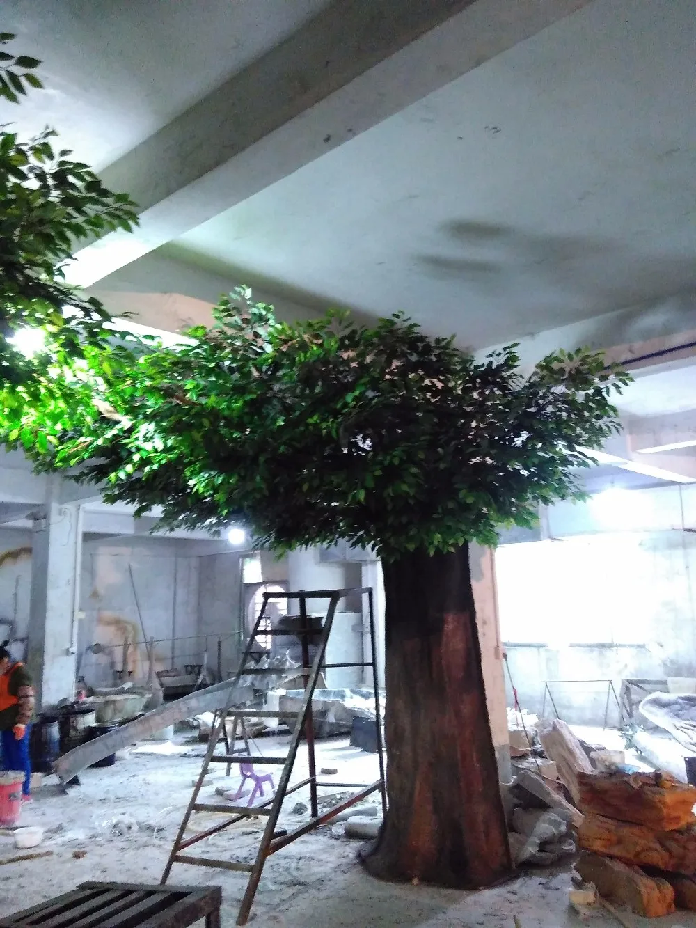 Stby43 Half Tree Leaning Against The Wall Decorative Trees Artificial Ficus Tree Fiberglass For