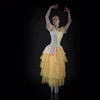 Elegant and lively yellow cake tutu Long Ballet dress tutu professional gold Fluffy fairy stage costume