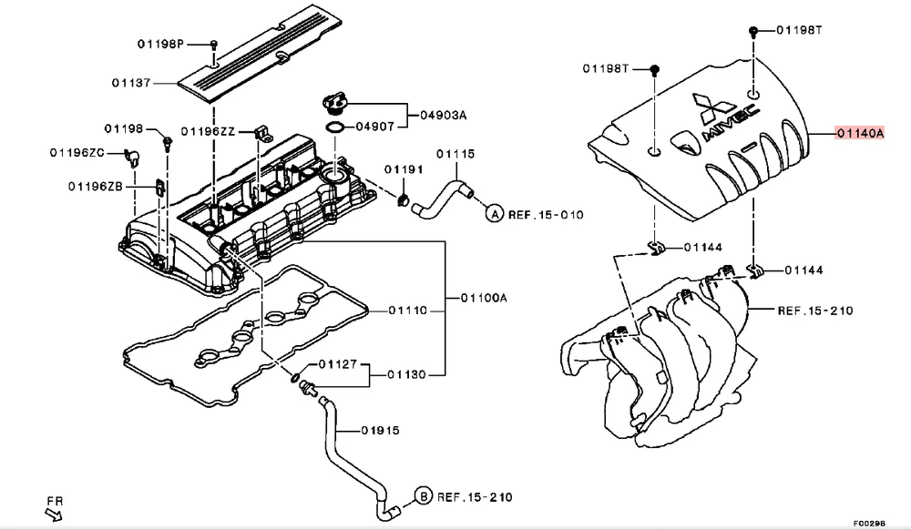 Upper Engine Cover Assy For Mitsubishi Outlander Lancer Sportback Asx ...