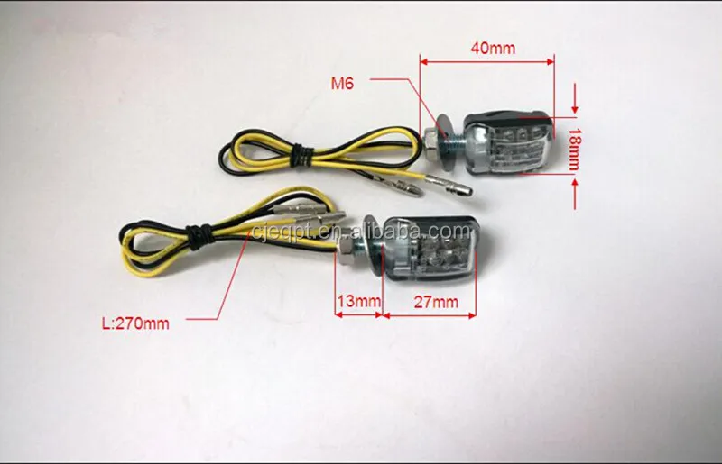Flush Mount Clear Lens 5 Amber LED Motorbike Motorcycle Turn Signal Light Blinker Indicator Side Marker Lamp .jpg