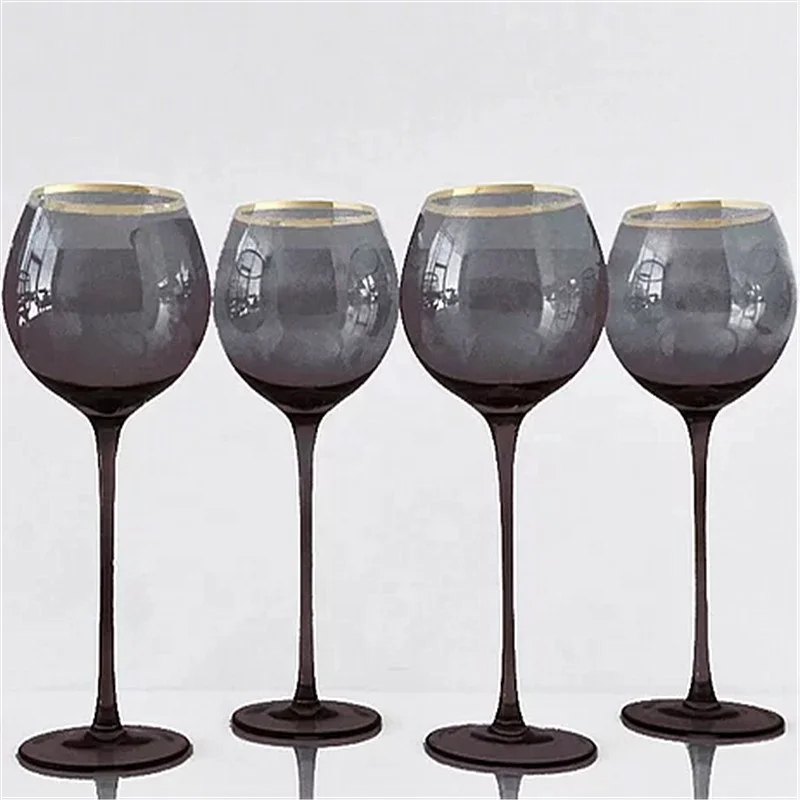 Wholesale Wedding Elegant Pink Stemmed Gold Rimmed Events Round Wine Glass Buy Rimmed Events 