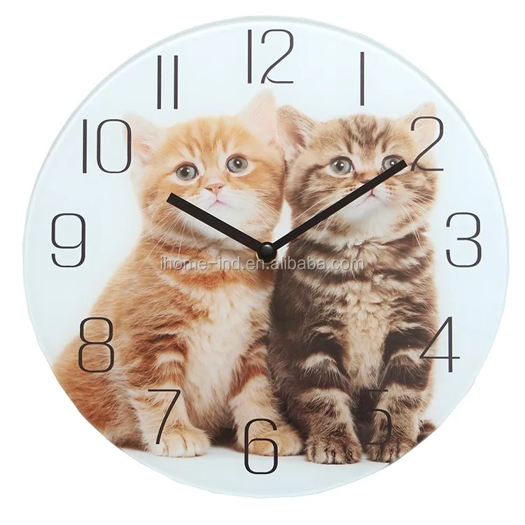 家の装飾のためのガラス壁猫時計面白い壁時計 - Buy ガラスの壁時計,猫時計,家の装飾 Product on Alibaba.com
