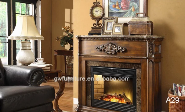 Marble Top Classic Solid Wood Fireplace Cheap Frame In Wood Electric Fireplace A29 - Buy Fireplace