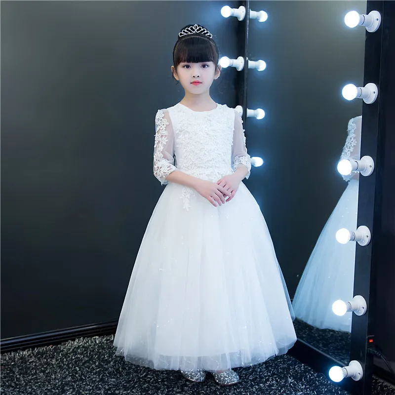 Lace Bridesmaid Dresses Kids White Dresses Ball Gown For Kids - Buy ...