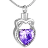 IJD9287 Pet Cremation Jewelry Cat Face Crystal Stainless Steel Memorial Necklace Ashes Pendant