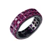 Iced Out Ruby Invisible Setting Hoop Engagement unisex Ring with guangzhou