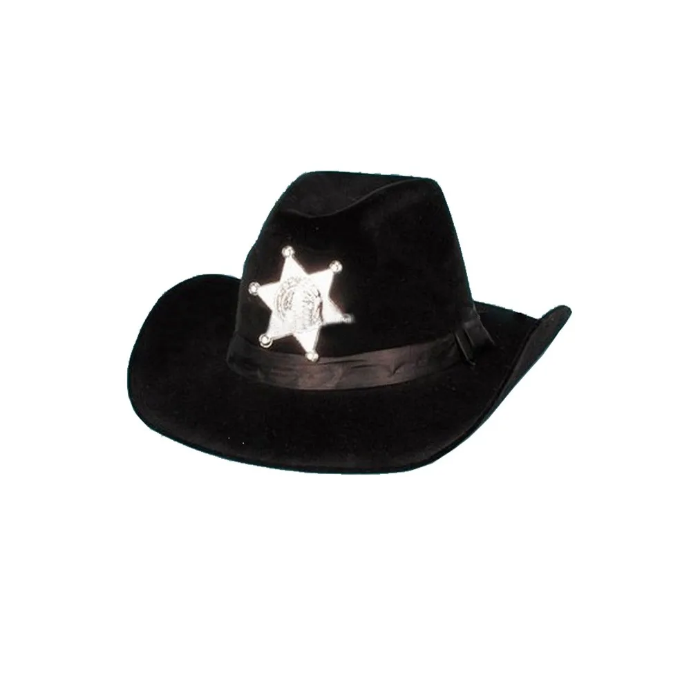 Novelties Felt Wide Brim Black Cowboy Hat For Western Men Boy Kids