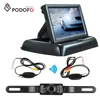 Podofo 4.3" Foldable Car TFT LCD Monitor Wireless with Backup Camera License Plate Reverse Rear View Reversing System Set