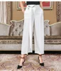 Wholesale hot selling office ladies loose pants women wide leg casual white trousers