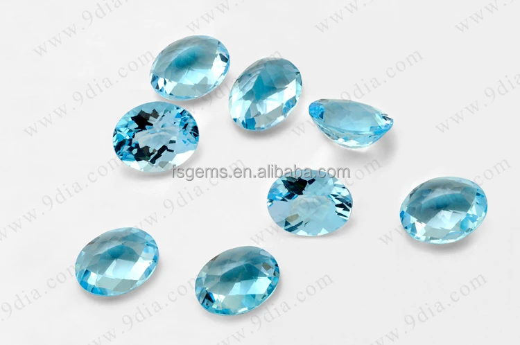 Wholesale Natural Sky Blue Topaz Gemstone Oval Cut for Sterling Silver Jewelry Loose Gemstones