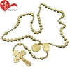 Factory direct Catholic gold rosary beads jewelry metal necklace