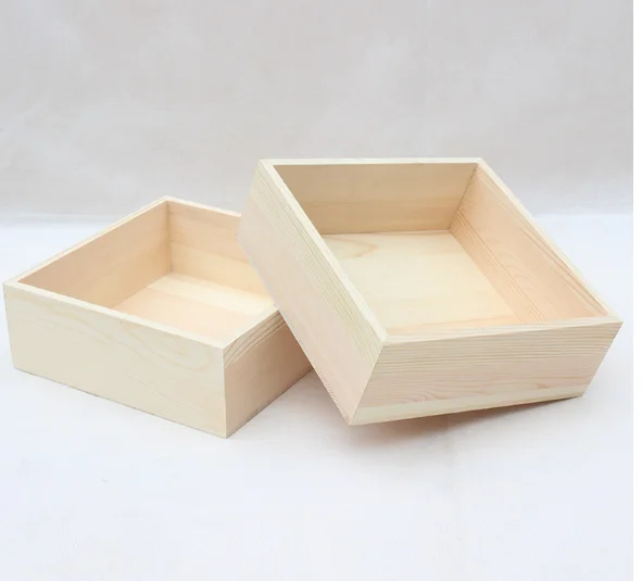 small wooden box without lid