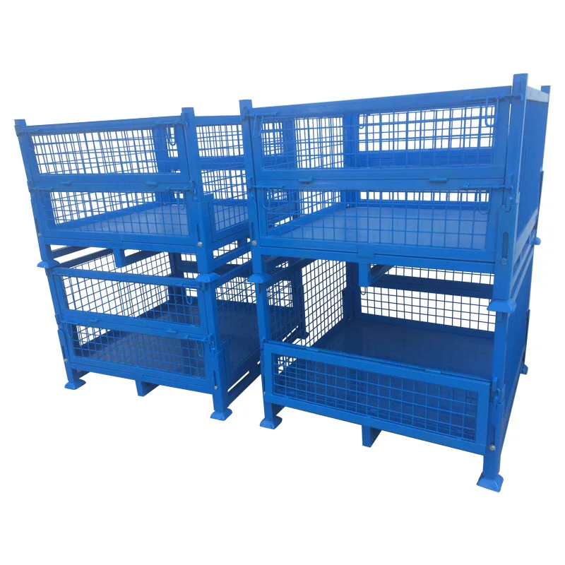 Heavy Duty Collapsible Mesh Box Metal Steel Crates Industrial Steel ...