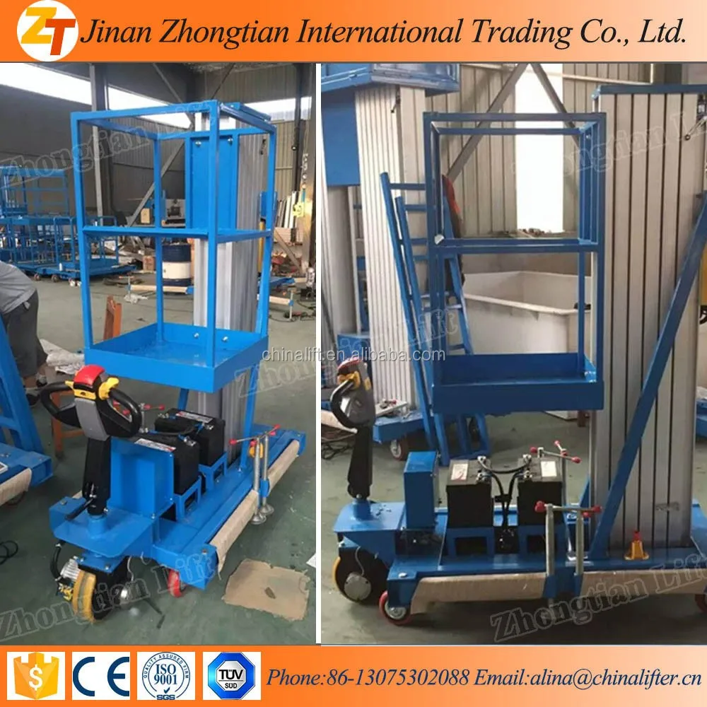 6m 100kg Hydraulic Small Home Elevator Aluminum Platform Ladder Lift