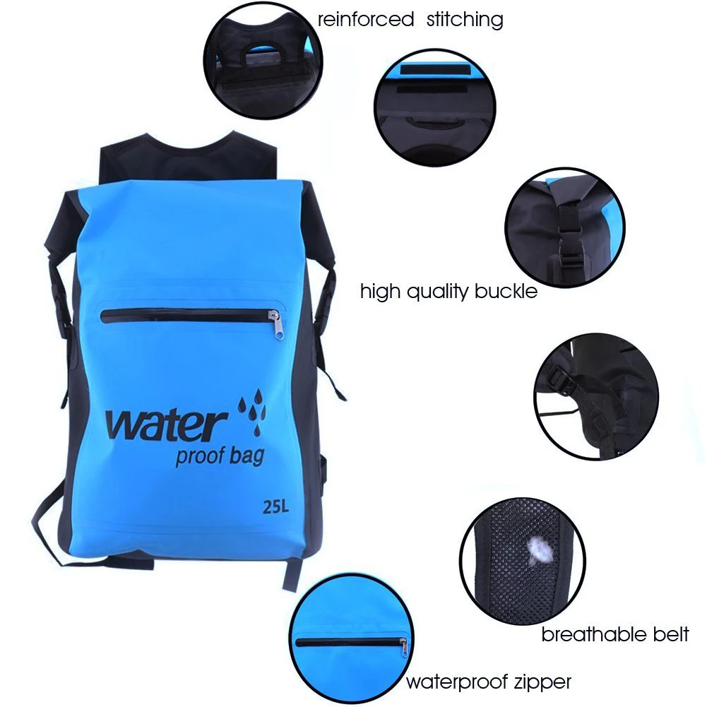 25l Waterproof Dry Bag Backpack Pocket Shoulder Strap Compression Sack