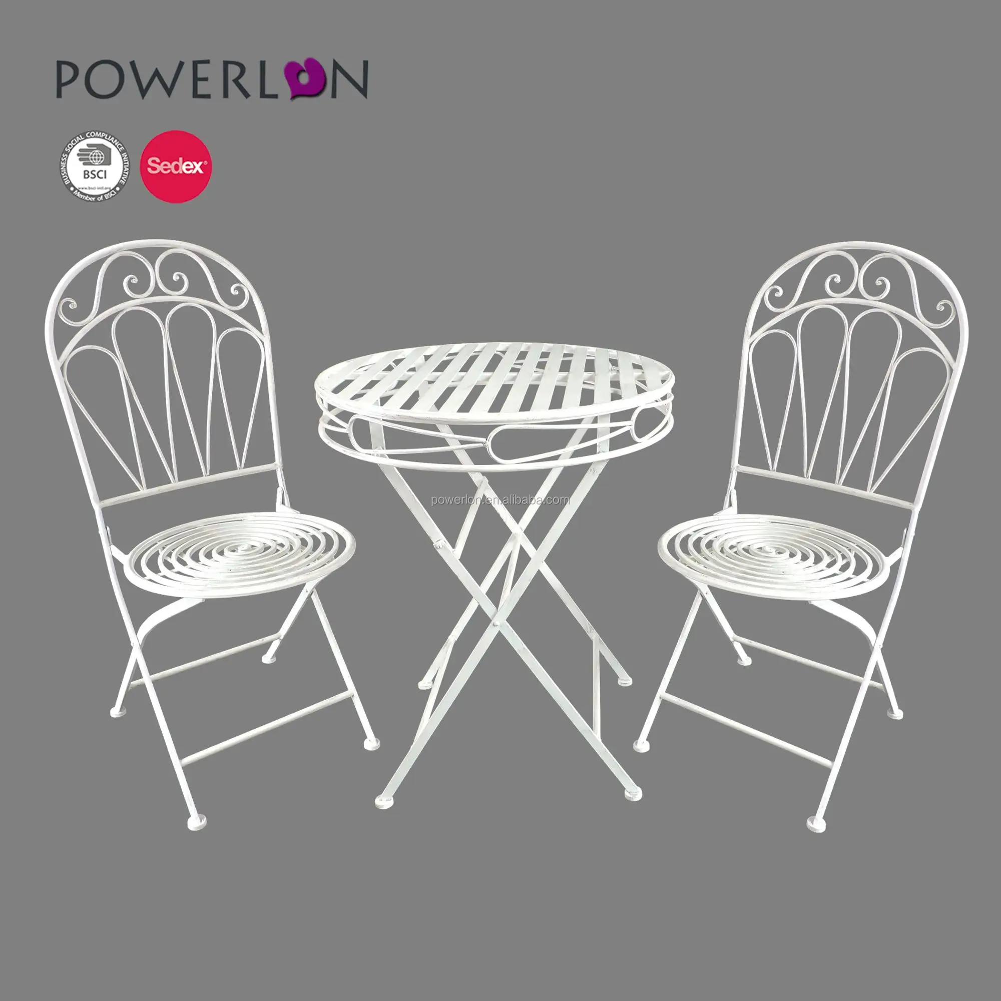 Foldable Patio Table And Chairs Bistro Set Antique Cast Iron